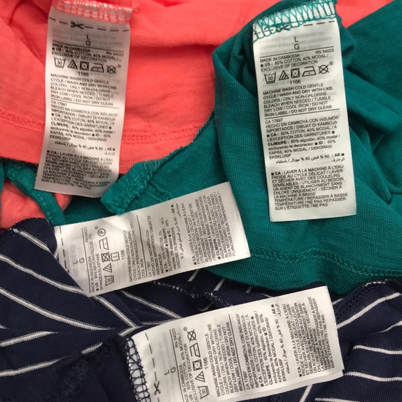 Old Navy Sz L Cami Tank Navy Stripe Coral DarkTeal - Picture 7 of 8